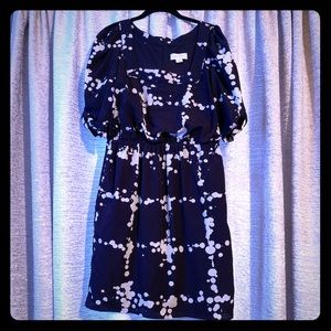 Jessica Simpson navy dress with cream pattern, 10
